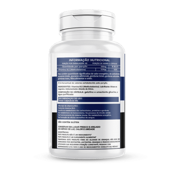 Vitamina B12 60 cápsulas  500mg Hionutri - Imagem 2