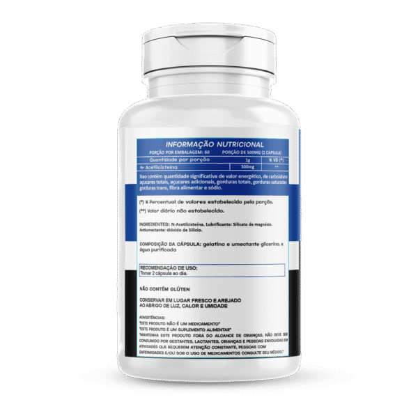 Nac 120 Cápsulas 500mg Hionutri - Imagem 2