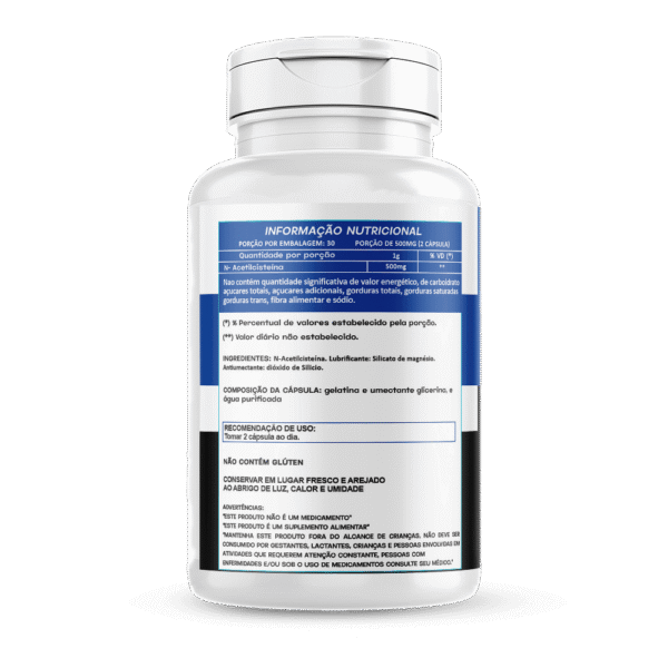 Nac 60 Cápsulas 500mg Hionutri - Imagem 2