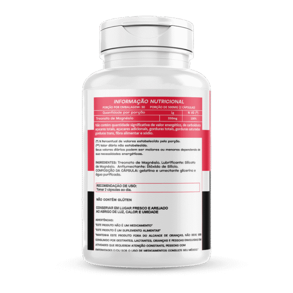 Treonato de Magnésio 60 Cápsulas 500mg Hionutri - Imagem 2