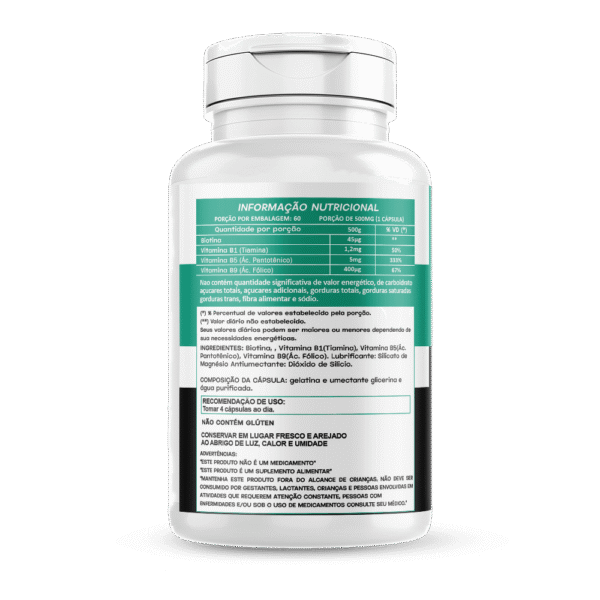 Biotina 60 cápsulas 500mg Hionutri - Imagem 2