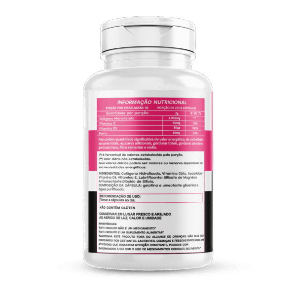 Colágeno Hidrolisado 60 cápsulas 500mg Hionutri - Imagem 2