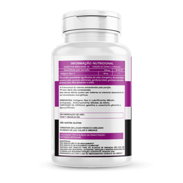 Colageno tipo II 60 Cápsulas 500mg Hionutri - Imagem 2