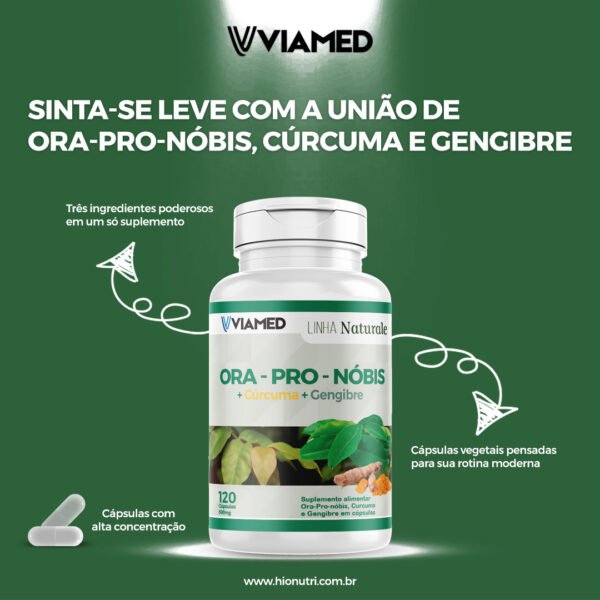 Ora-Pro-Nóbis + Cúrcuma e Gengibre 500 mg - Imagem 3