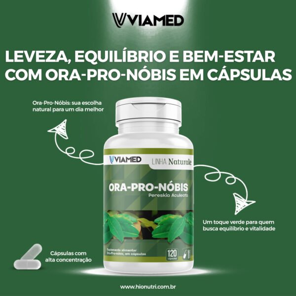 Ora-Pro-Nóbis com 120 cápsulas 500mg - Imagem 3