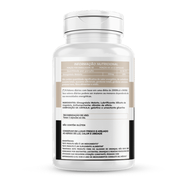 Magnésio Dimalato 120 cápsulas 500mg Hionutri - Imagem 2