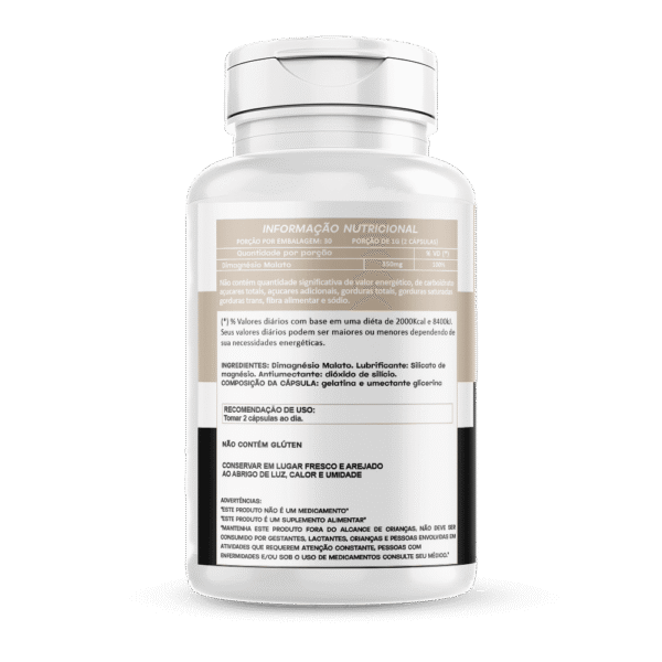 Magnésio Dimalato 60 cápsulas 500mg Hionutri - Imagem 2