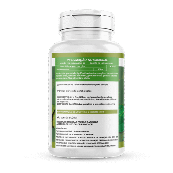 Ora-Pro-Nóbis com 120 cápsulas 500mg - Imagem 2