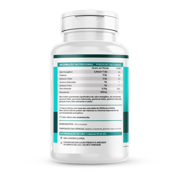 Glucomanan 60 cápsulas 500mg - Imagem 2