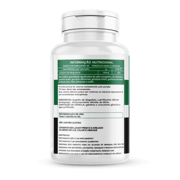 Quelato de Magnésio 120 cápsulas 500mg Hionutri - Imagem 2
