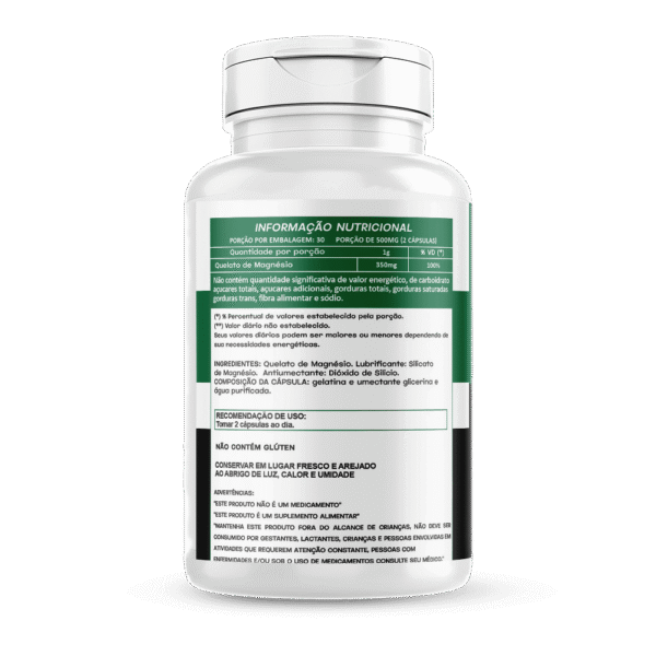 Quelato de Magnésio 60 cápsulas 500mg Hionutri - Imagem 2
