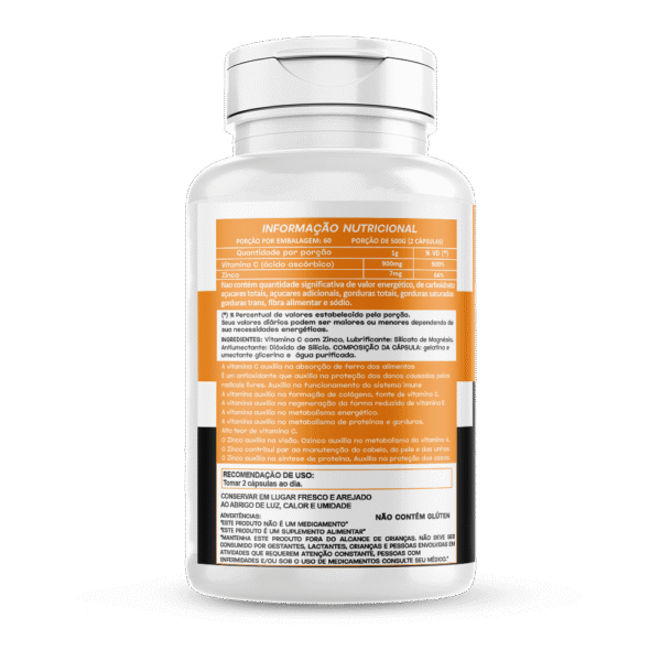 Vitamina C com Zinco 120 500mg Hionutri - Imagem 2